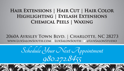 hair salon lashes extensions menu rate card certificate print design graphics
