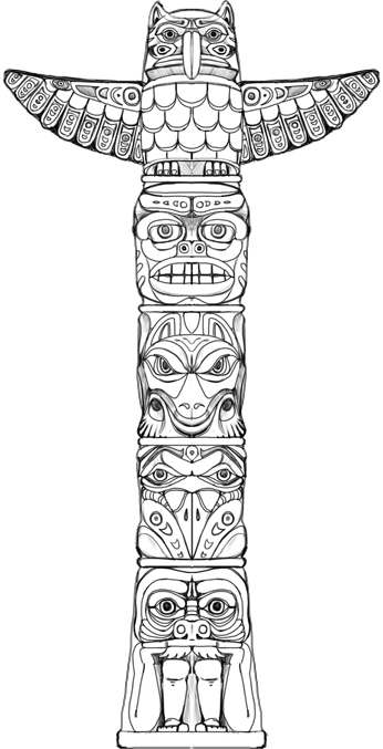 Totem draving Ethno folk