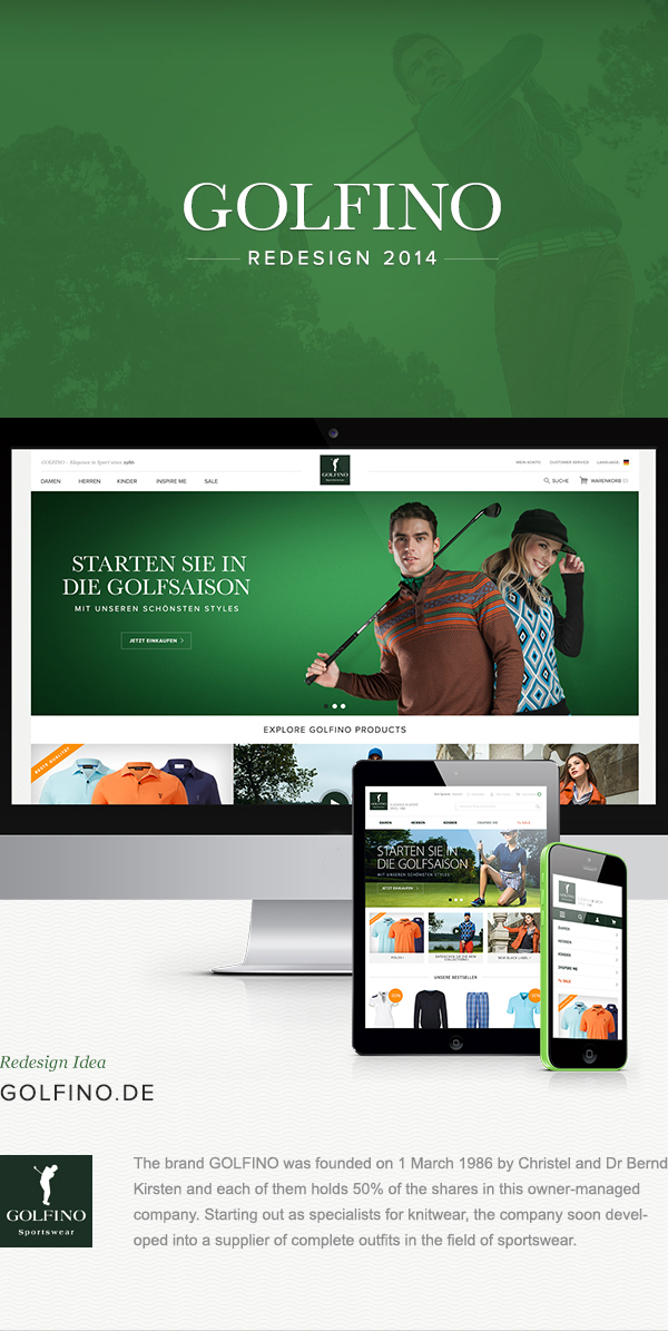 Golfino Sportswear golf sport Clothing store elegance clean online e-commerce shop magento