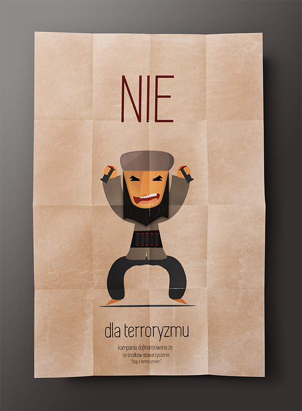 social posters Terrorism SAY no plakaty spoleczne terrorysta wodka Dariusz michna