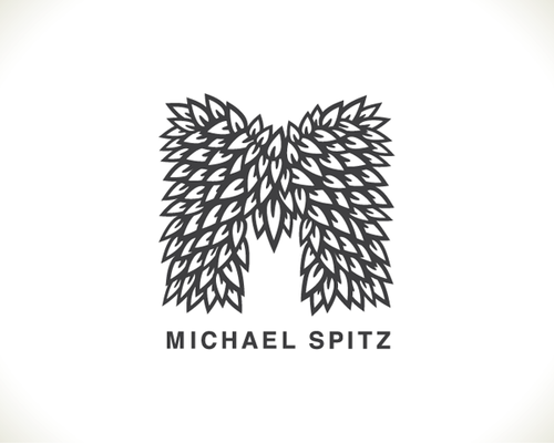 logo identity michael spitz michael spitz leaves colorful b/w corporate id stationary letterhead business card
