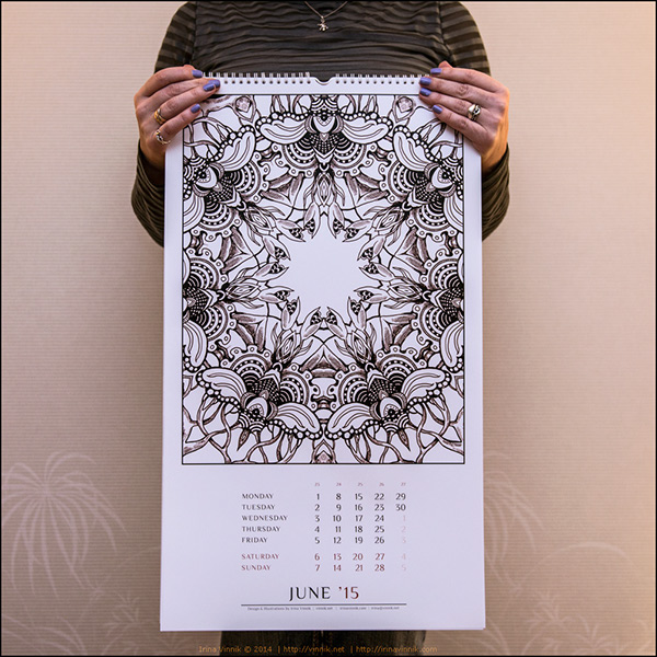 calendar print calendar2015 graphics drawind Black&white