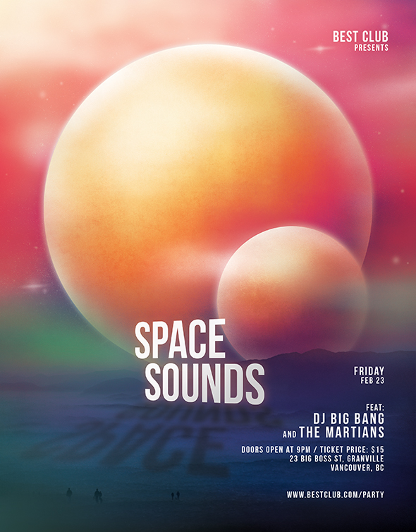 Space Sound Party Flyer