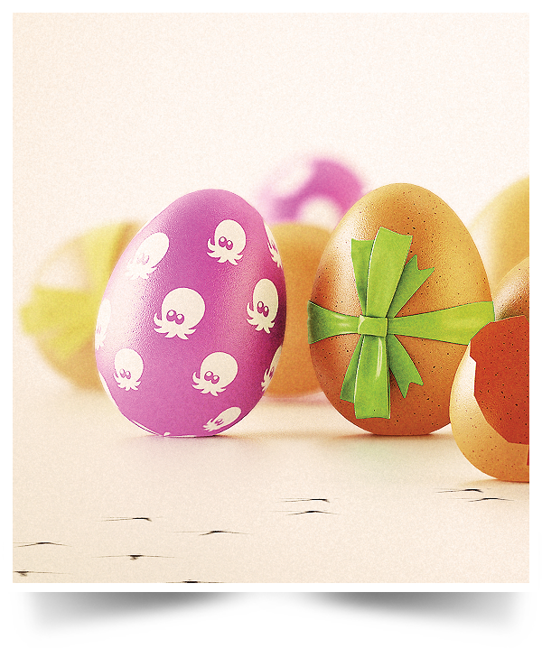Easter egg 3D V-ray card