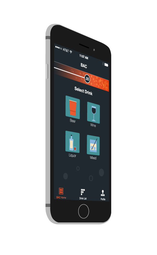 blood alcohol calculator flat modern design app blue orange ios Icon