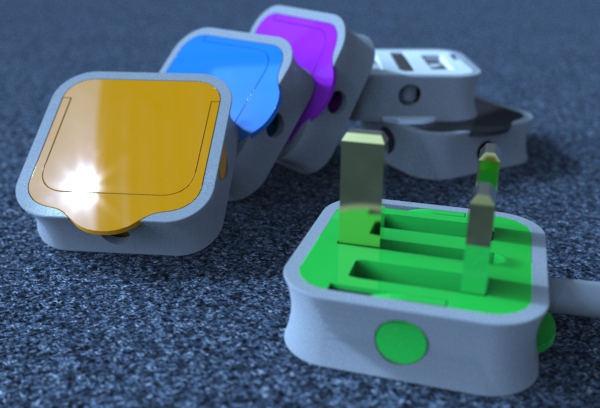 UK Plug socket electrical power plastic cool design graphics Solidworks keyshot Render cad product cover