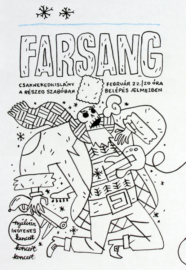 farsang poster Carnival winter guitar concert gig