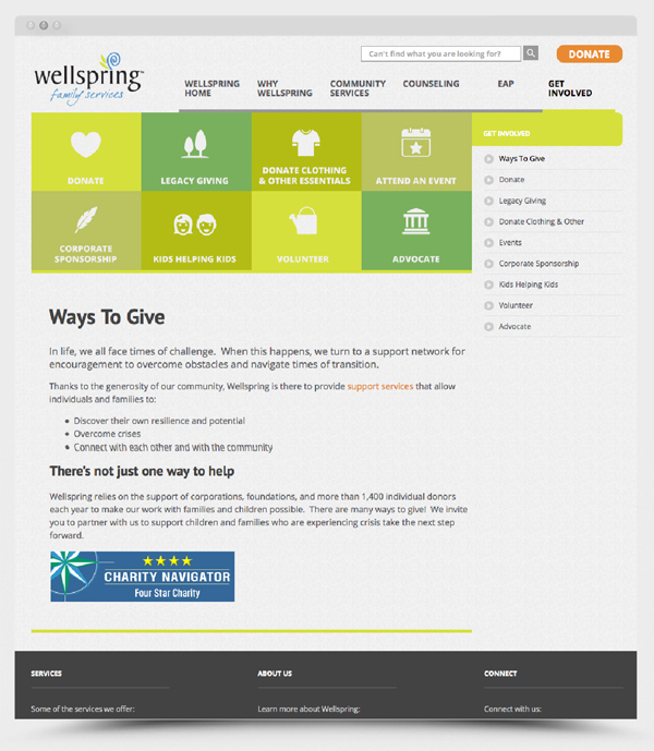 Family Services non profit Website counseling seattle children domestic wellspring EAP