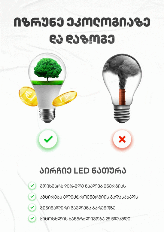 bulb climate change eco Energy saving environment Georgia led minimal poster switch