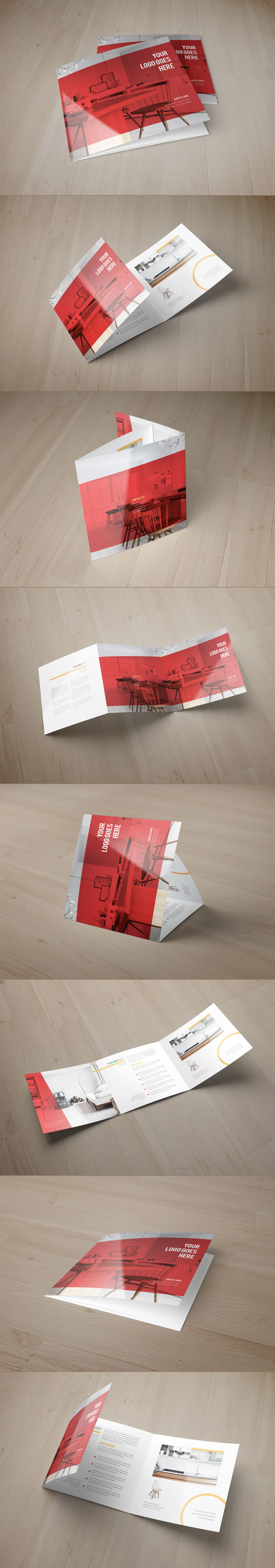 trifold brochure catalog colorful minimal template