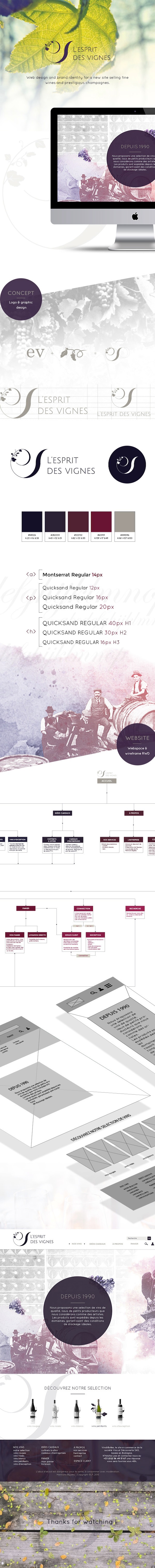 wine elegant Champagne Webdesign wireframe French luxury Authentic purple Website uiux brand logo grape rennes