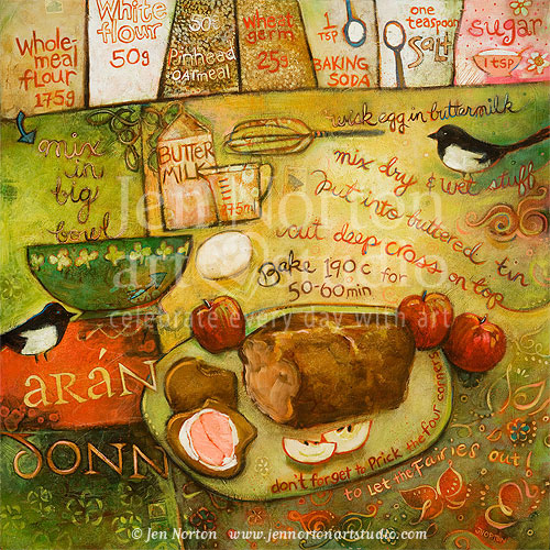 painted recipe  family recipe  illustrated recipe  heirloom colorful art