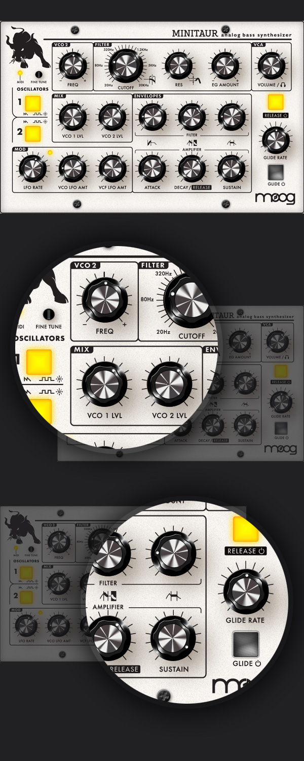 UI graphic user interface Audio moog Minitaur  design Miguel pires miguelpiresdesign mike pirez