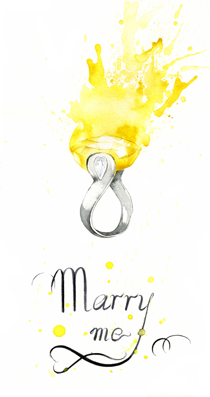jewelry watercolour wedding  rings fashion illustration Jewellery diamonds save date Invitation marry