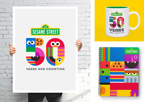 Sesame Street 50th Anniversary Branding