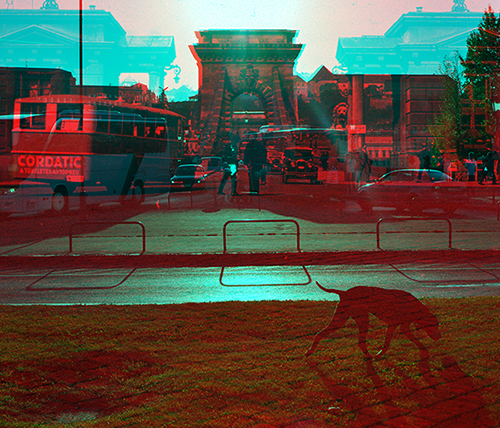 city budapest experimental 3D experiment Urban Street past present photo layers 3d effect