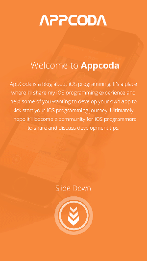 appcoda app coda iphone ios ios7 flat clean Blog news nasserui orange UI design phone