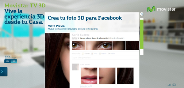 movistar Internet Web 3D app facebook app Website products television TV 3d Movistar Peru digital