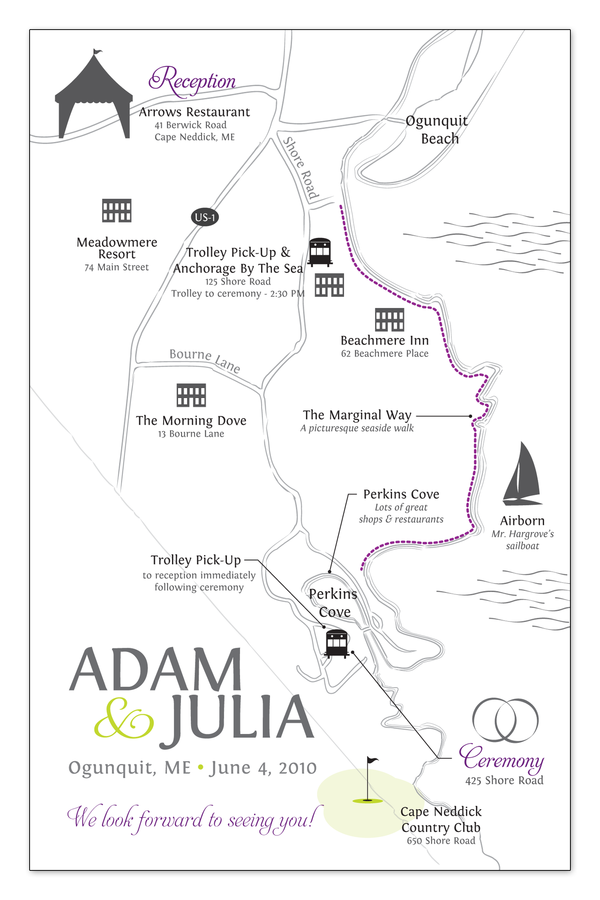 wedding Invitation map rsvp Event