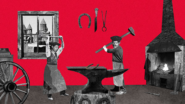 Blacksmithing - Animated collage for Museum