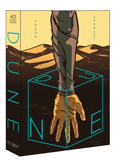 book cover dune frank herbert science fiction Sci Fi Classic literature hand box limited palette