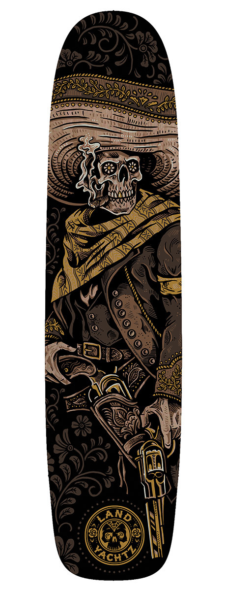 LONGBOARD skateboard skate deck Landyachtz Urban bandido loco art design