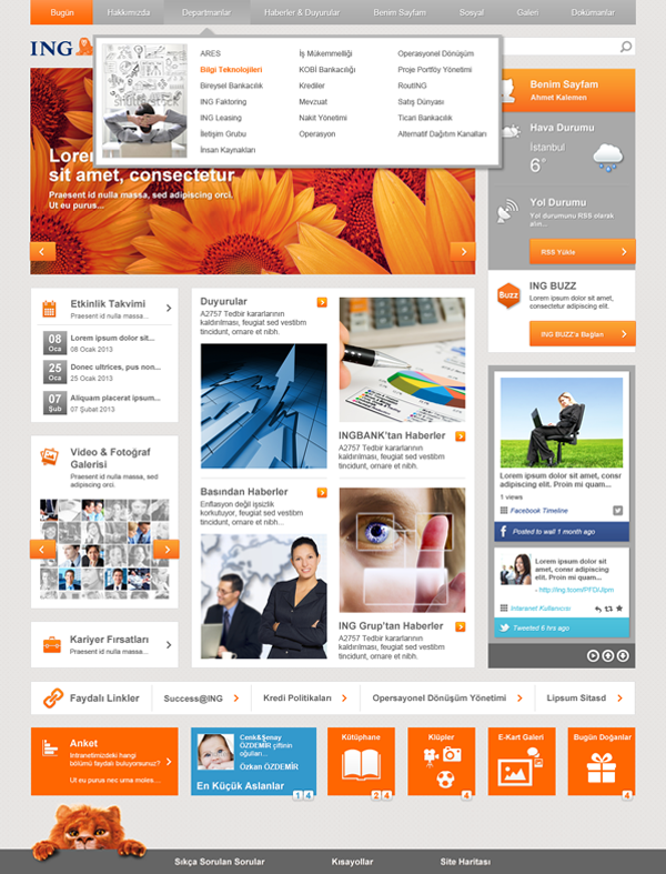 content strategy mockups creative Sitemap Intranet ing bank awarded IMA w3 awards