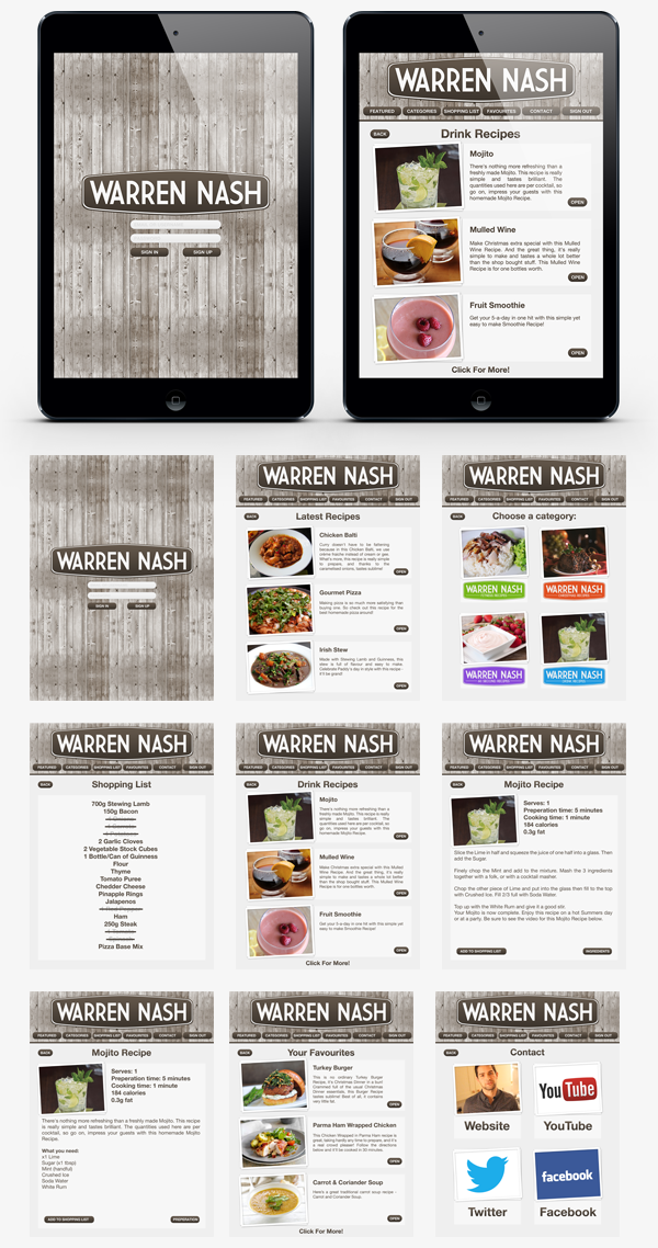Warren nash re brand Rebrand logo identity development online chef matt Edson