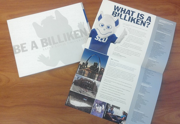 saint louis university be a billiken SLU st. louis University college billiken Mascot branding
