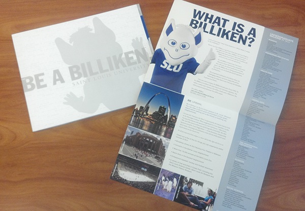 saint louis university be a billiken SLU st. louis University college billiken Mascot branding 