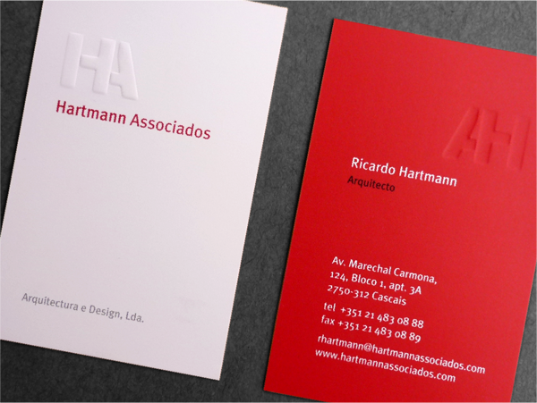 Hartmann Associados architects arquitectura design corporate identity emboss Aspera Hartmann asperahartmann