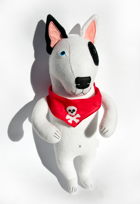 entala plush toy dog toy bull terrier bull terrier toy pirate toy Bandana skull