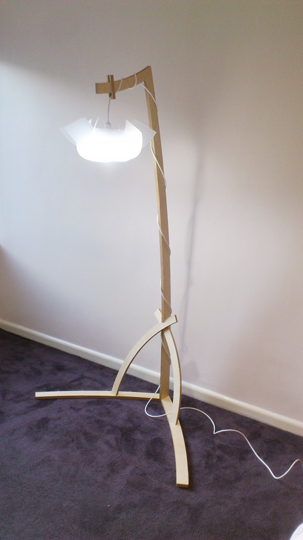 Lamp plywood cnc lighting led bulb tall digital fabrication polypropylene furniture