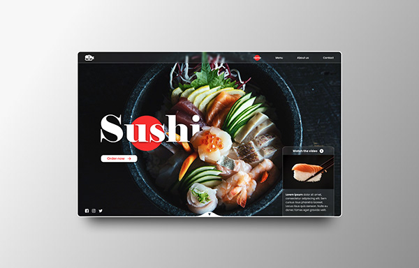 Sushi restaurant landing page concept