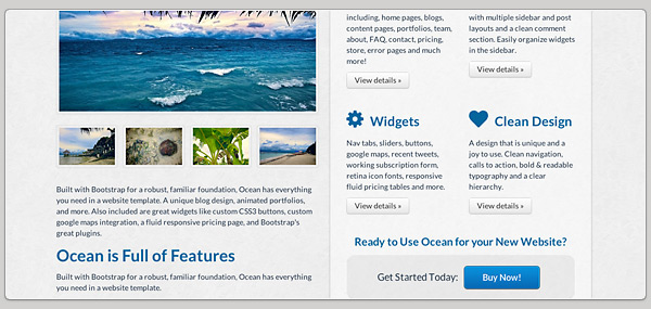html5 Responsive Retina Ready themeforest bootstrap Ocean water waves blue clean template css3