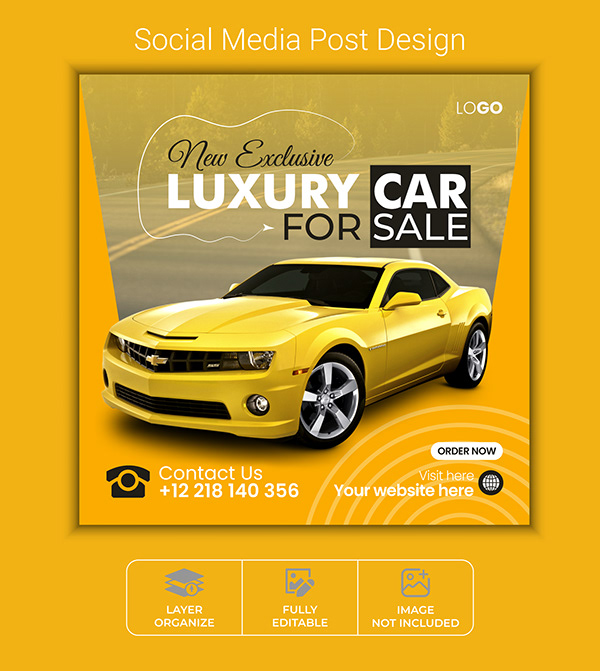 Exclusive luxury car social media post template
