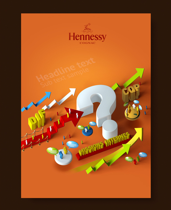info  infographics hennessy posters new fresh Collection  russia yofikus 3D elements