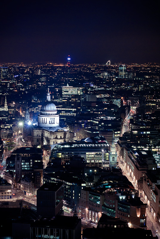 London night city cityscape lights sleep buildings roof top roof topping night time high view