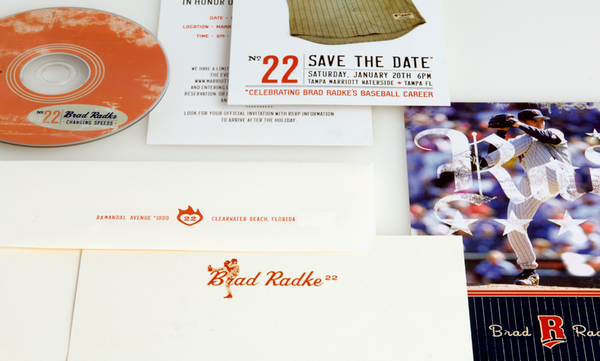 Invitation retirement card baseball environmental identity buttons logos Distressed Radke vintage Retro Change up