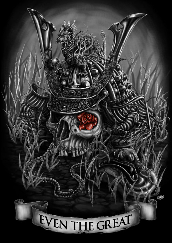 samurai Helmet rose royal blood memento mori t-shirt