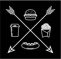 vector Packaging logo Black&white Hipster Street Food hamburger branding  identity Fast food