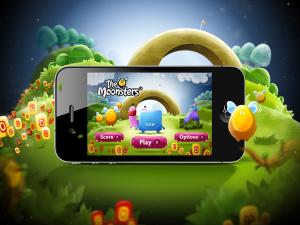 moonsters game ars thanea ars iphone application puzzle arcade tofu creature Character GUI Fun addictive