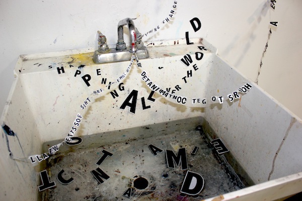 Sink text installation text installation water Water crisis Space  fishwire air hanging