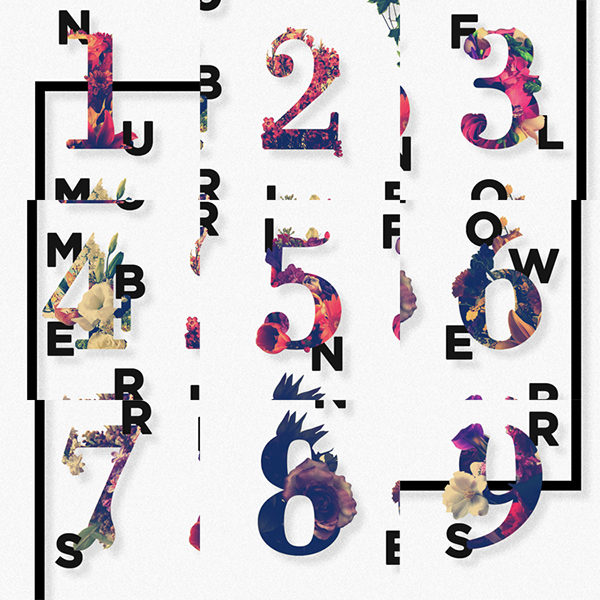 Numbers in flowers on Behance