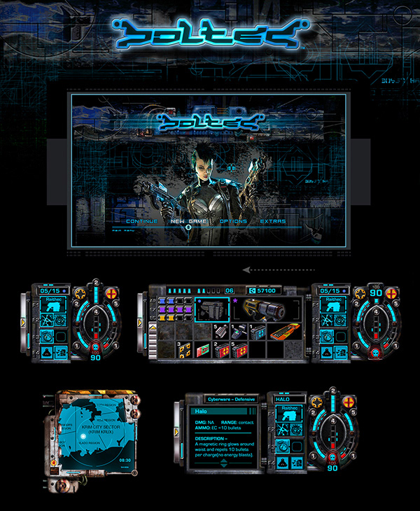 science fiction game game ui