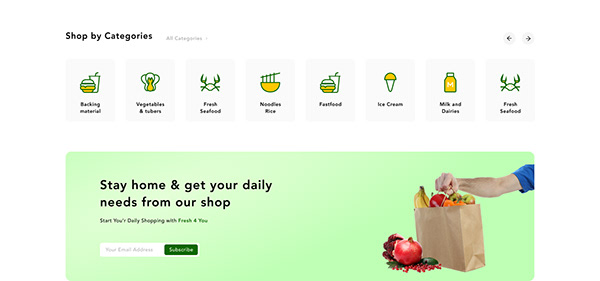Grocery Shopping Website UI | Grocery Web Portal