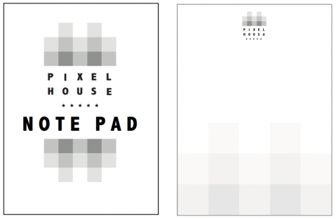 pixel house Urban resort concept logo Key Card letterhead Note Pad grey square 5 Star