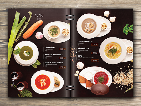 Print design of Menu for restaurant