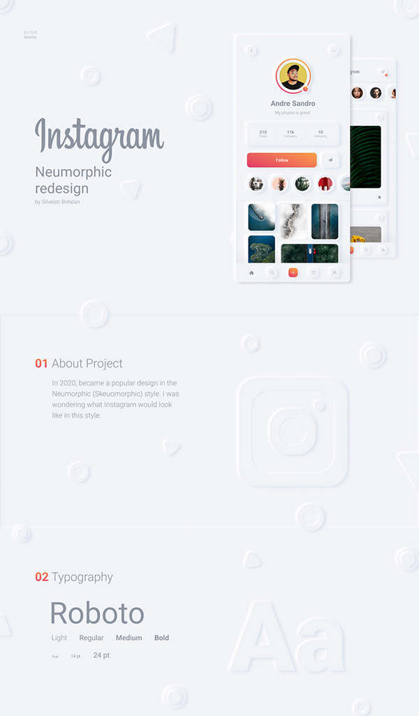 Instagram Neumorphic Redesign Concept