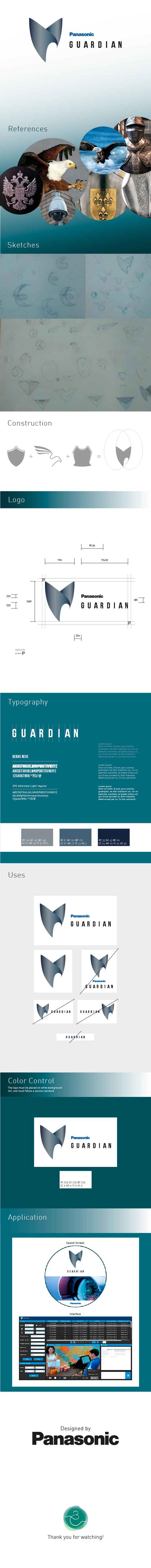 logo visual identity splash screen guardian Security System panasonic Panasonic do Brasil software